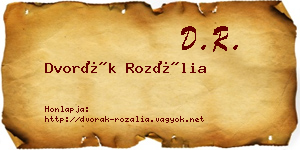 Dvorák Rozália névjegykártya